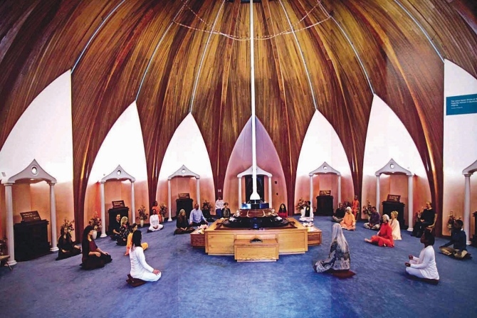 A recreation of a lotus room at the Yogaville Ashram in West Virginia.