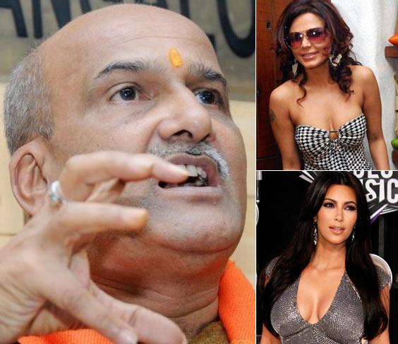 Ram Sene Chief Pramod Muthalik, Bollywood item girl Rakhi Sawant and Television personality Kim Kardashian