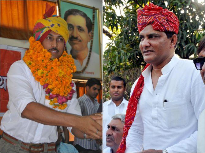 Rajyavardhan Singh Rathore and Mohd Azharuddin on campaign trail in Rajasthan