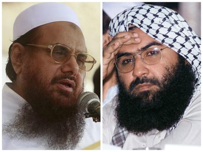 Lashkar-e-Tayiba chief Mohammad Saeed, left, and Jaish-e-Mohammed founder Maulana Masood Masood Azhar.