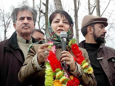 Mehbooba Mufti on the campaign trail