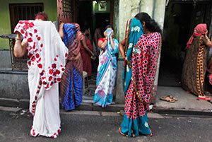 Sex workers in Sonagachi, Kolkata's red light district.