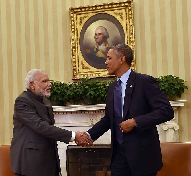 Narendra Modi with US President Barack Obama