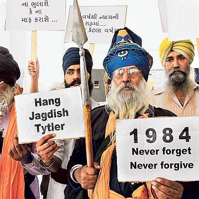 A protest against the anti-Sikh riots of 1984