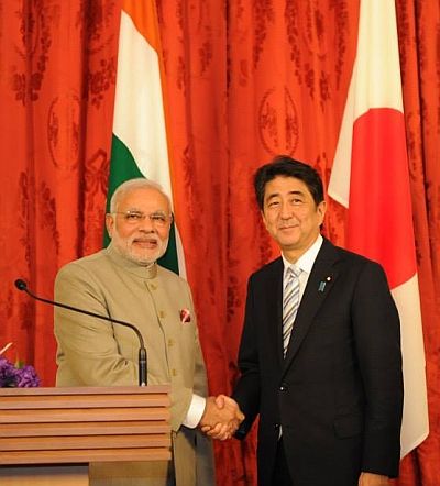 Narendra Modi with Shinzo Abe