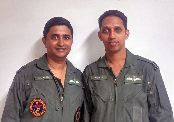 Wing Commander C A Simon and Squadron Leader R Venkatramanan