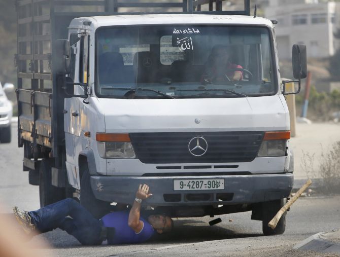 When a protester was run over by a truck