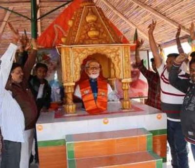 A temple dedicated to Narendra Modi in Gujarat. After the prime minister expressed his displeasure, the temple organisers decided to replace the Modi idol with a statue of Bharat Mata.