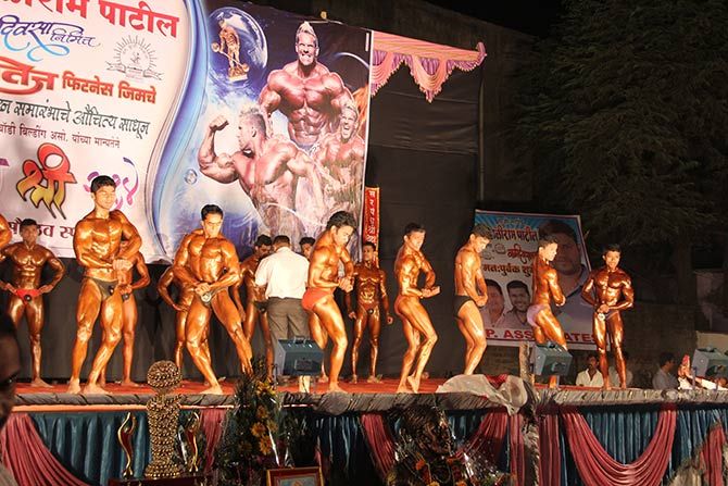 Bodybuilding competition at Vichumbe village