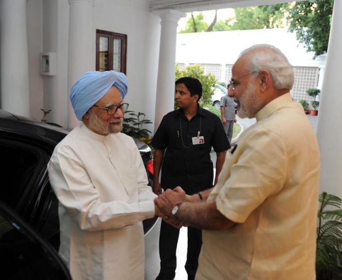 Dr Manmohan Singh and Narendra Modi