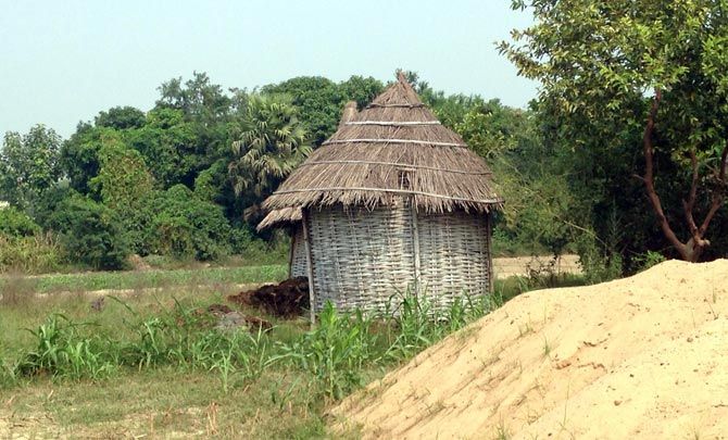 A hut to store cattle feed