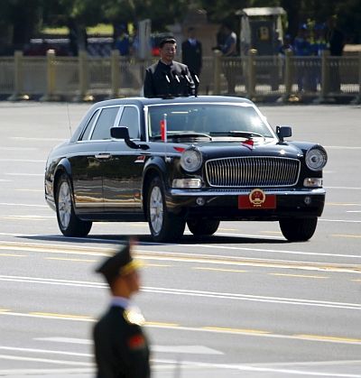 Xi Jinping during the military parade marking the 70th anniversary of the end of World War II in Beijing, September 3, 2015.  Photograph: Damir Sagolj/Reuters