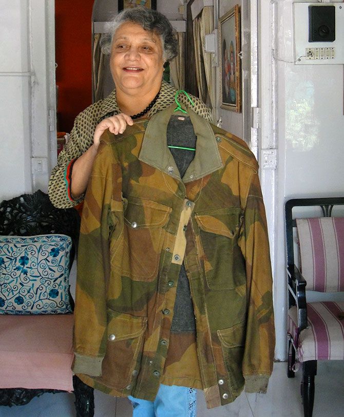 Mrs Boyce with the military jacket