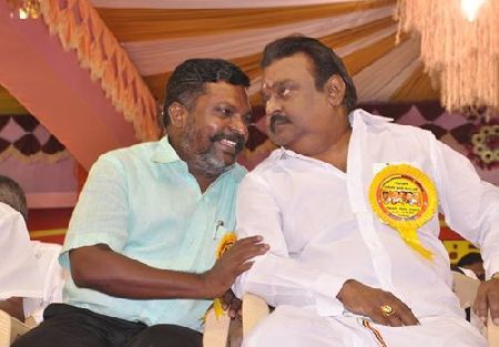 Thol Thirumavalavan with Captain Vijaykanth
