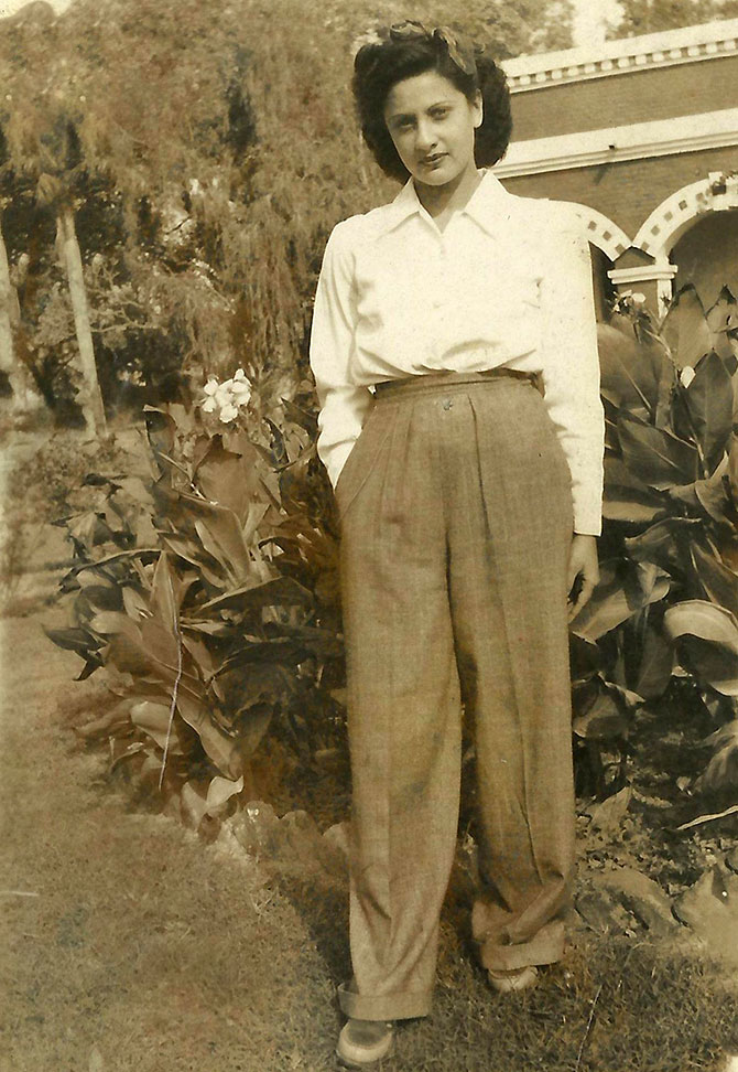 Sylvia Dyer outside her home in Dhang, Bihar