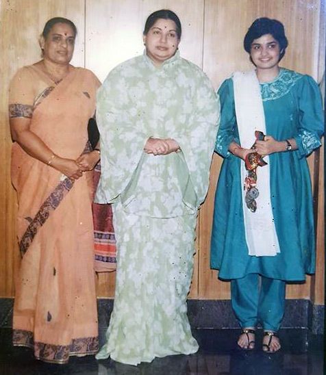 J Jayalalithaa with Roopa Unnikrishnan and her mother
