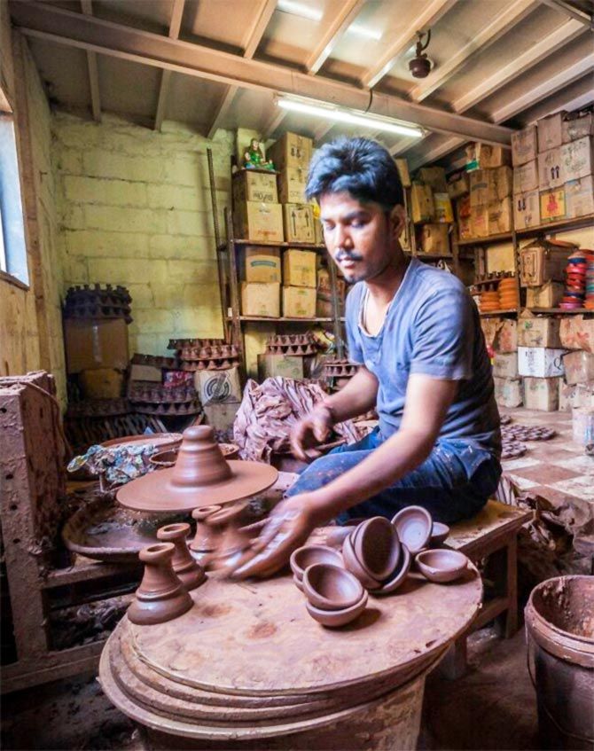 A potter in Dharavi