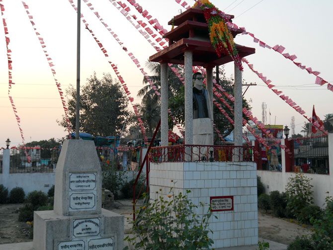 The memorial to Communist stalwarts in Bihat bazaar