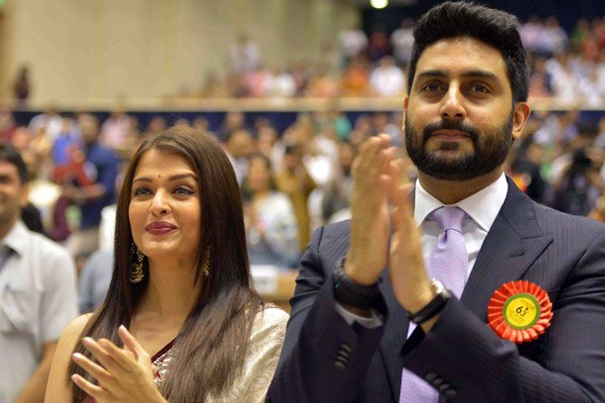 Aishwarya Rai Bachchan and Abhishek Bachchan at the National Awards
