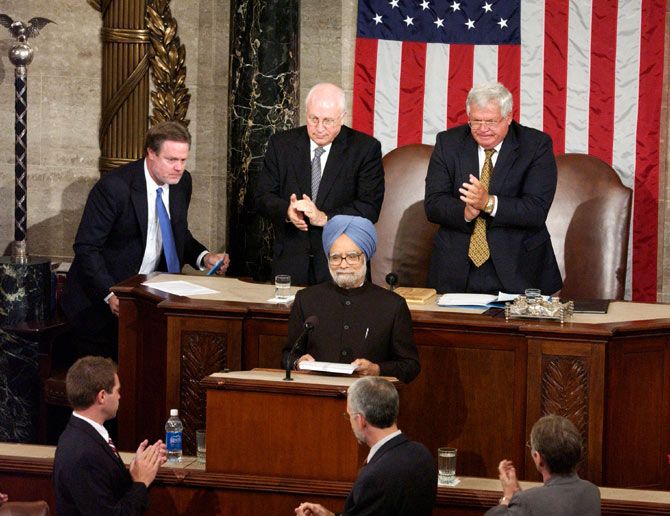 Prime Minister Manmohan Singh addresses a joint session of the United States Congress, July 19, 2005.