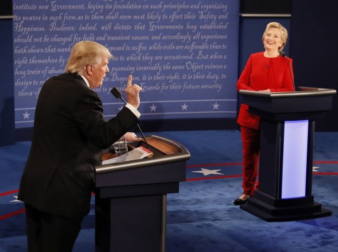 Hillary Clinton and Donald Trump during the first debate