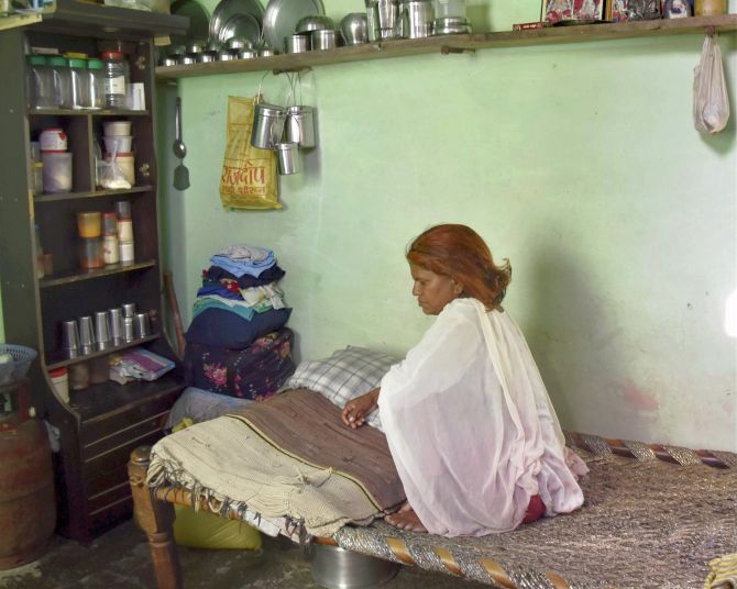 A woman from Delhi, not Monica Kumar, whose hair was chopped off. Photograph: PTI Photo