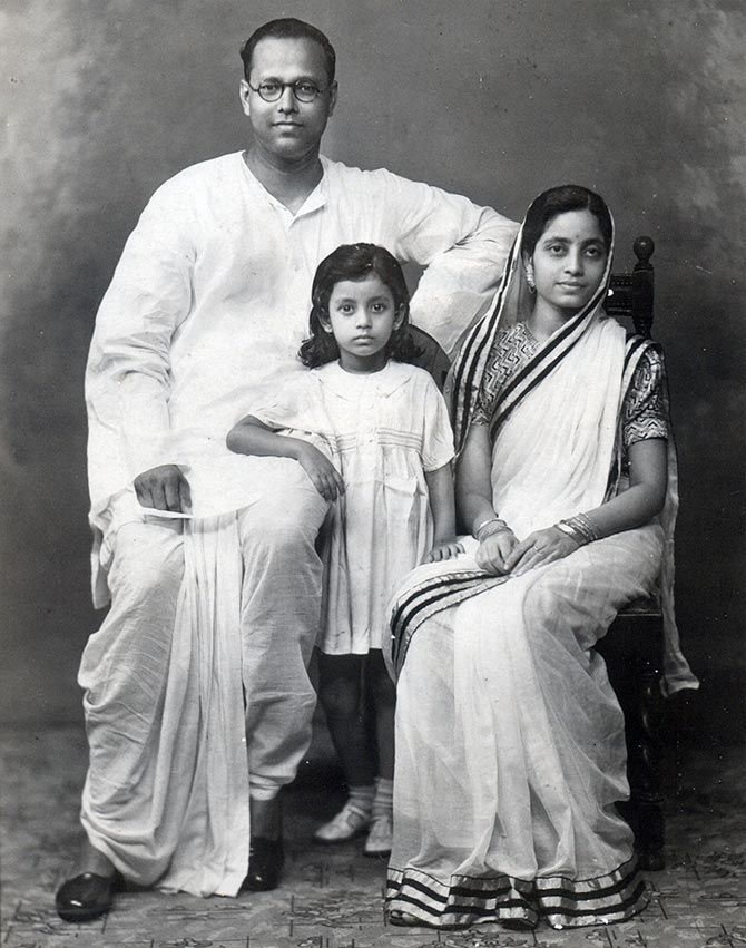 Bharati Dutt as a little girl with her parents