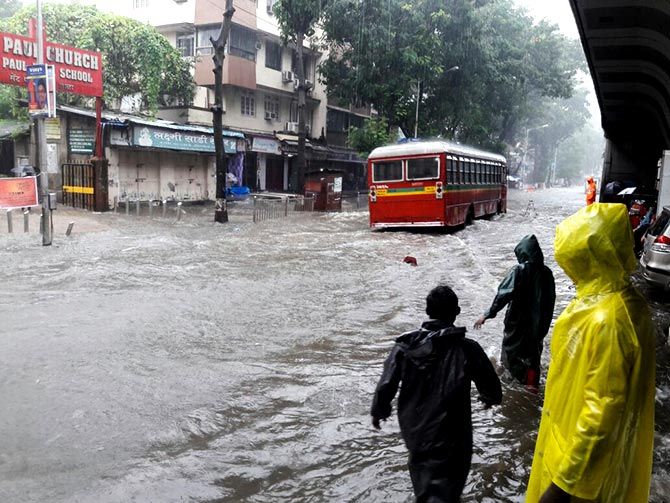 Rains flood Mumbai