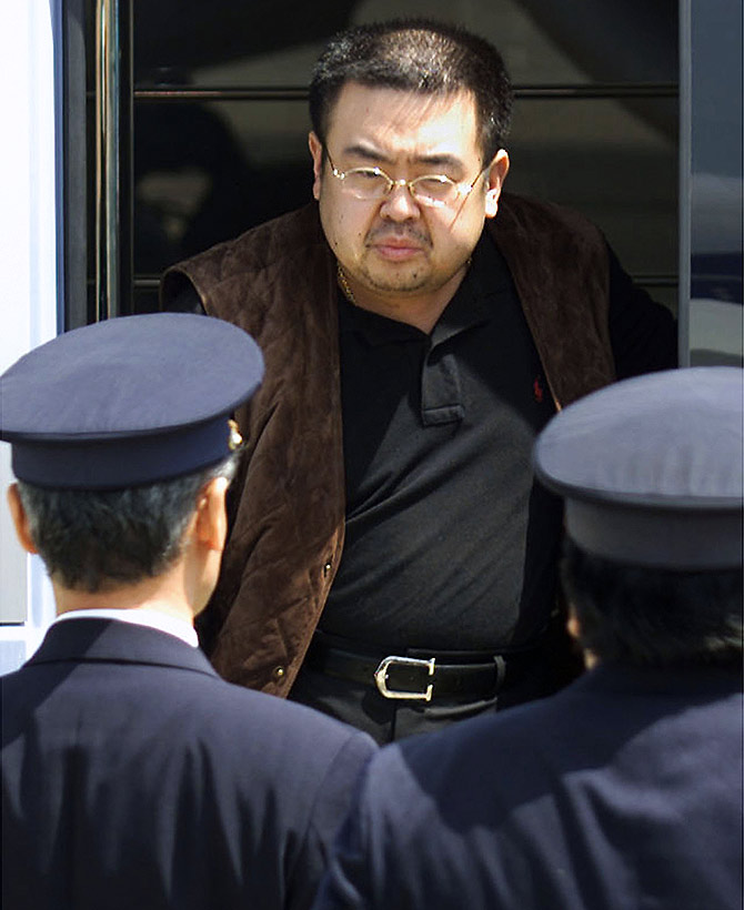 Kim Jong-nam, then North Korea's heir-apparent, about to be deported from Tokyo's Narita international airport, May 4, 2001