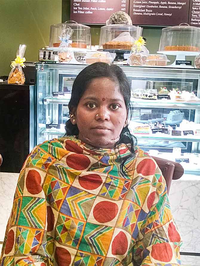 M Punithavalli is happy that she contribute to the family income.