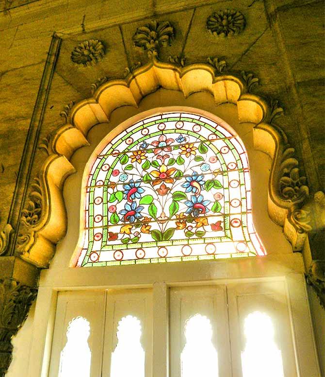 Stained glass windows of Lakshmi Niwas Palace, Baroda Stained glass windows of Lakshmi Niwas Palace, Baroda