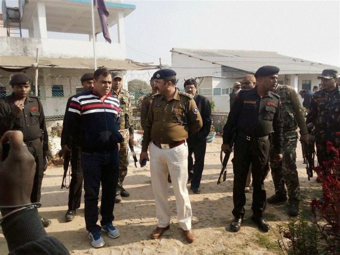  The site where a CISF constable opened fire and killed four of his colleagues in Aurangabad district of Bihar on Thursady. Photograph: PTI Photo