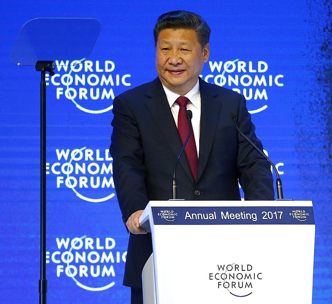 Chinese President Xi Jinping at the World Economic Forum's annual meeting in Davos, Switzerland, January 17, 2017. Photograph: Ruben Sprich/Reuters