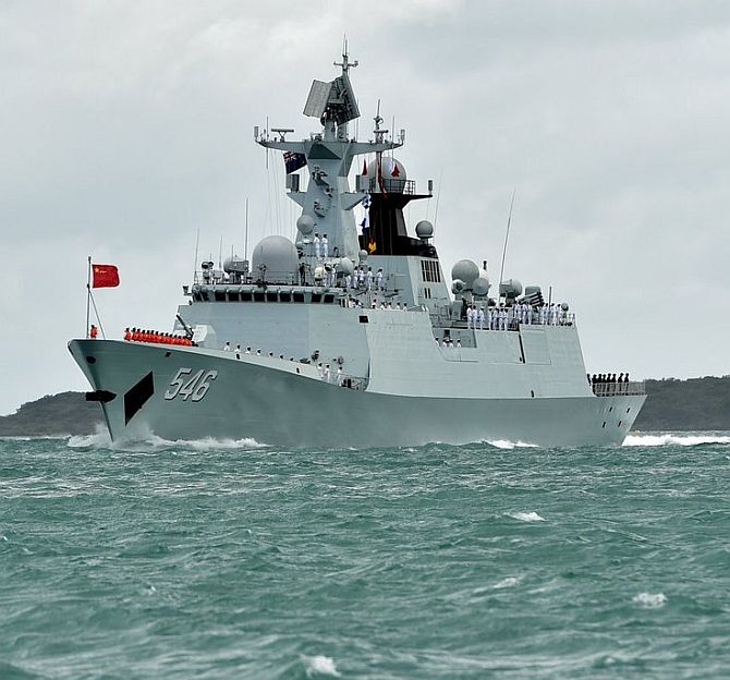 A Chinese naval boat