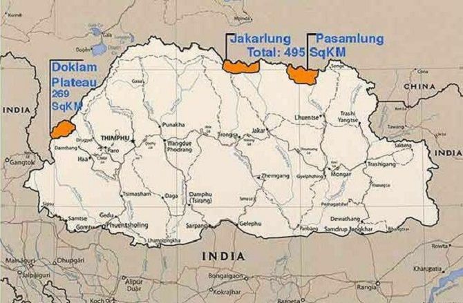 China's border dispute with Bhutan. Map: Kind courtesy: BharatShakti.in