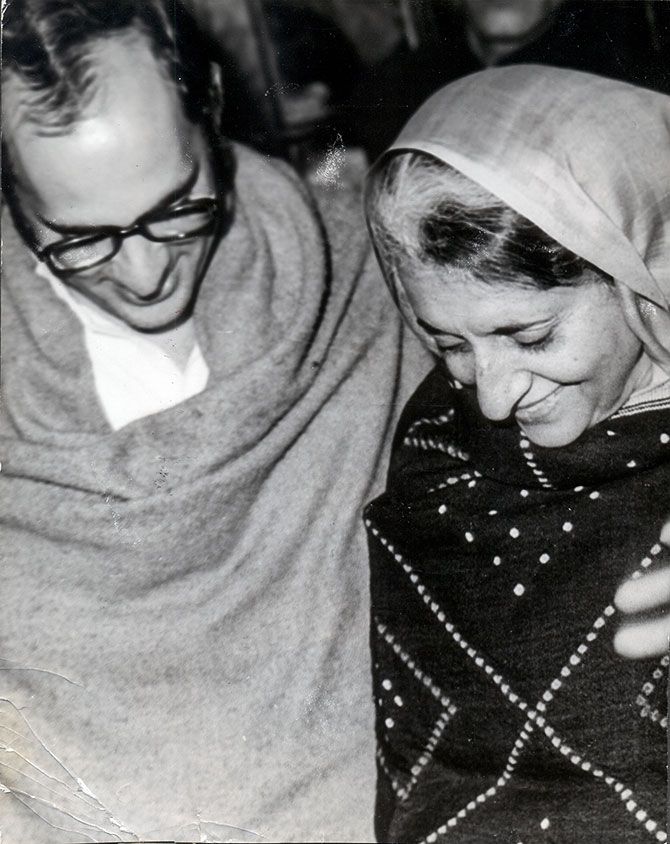 Then prime minister Indira Gandhi with her younger son Sanjay Gandhi