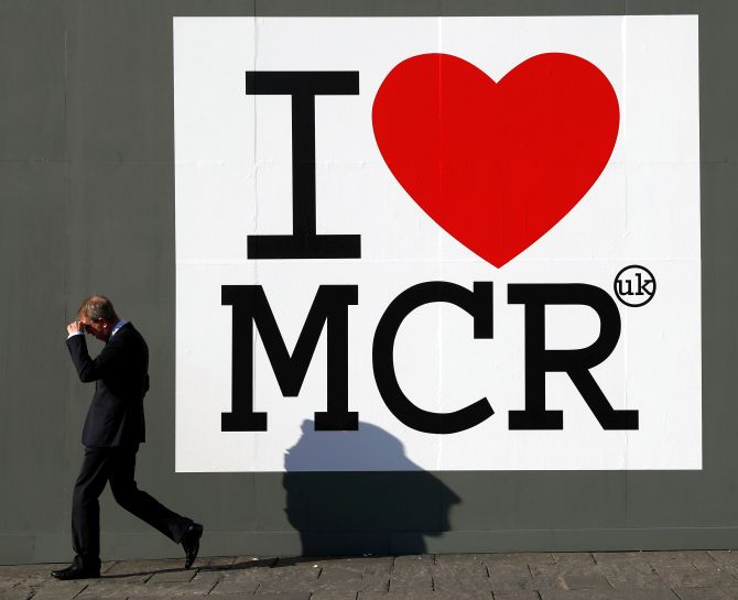 A banner in Manchester after the terror attack