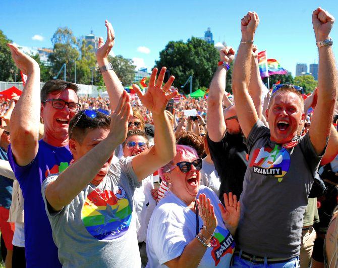 Celebrations As Australians Vote Yes To Same Sex Marriage Rediff