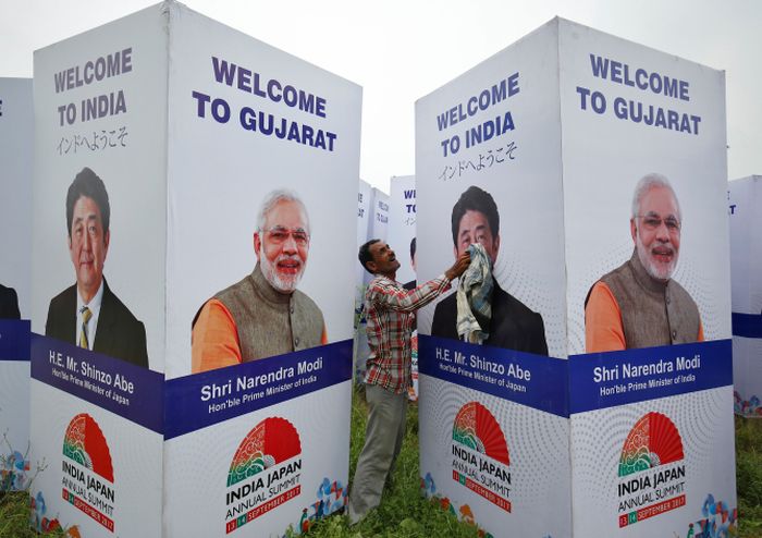 Image result for PM Narendra Modi, Japan PM Shinzo Abe on a two day trip to Gujarat