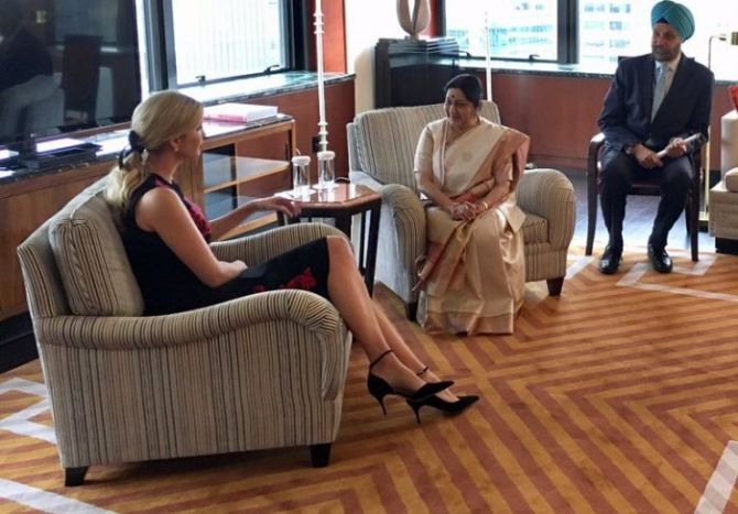 External Affairs Minister Sushma Swaraj met Ivanka Trump on the sidelines of the United Nations General Assembly in September where they discussed Ivanka's visit to India