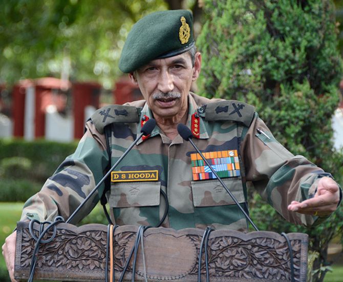 Former Northern Army Commander Lt Gen D S Hooda