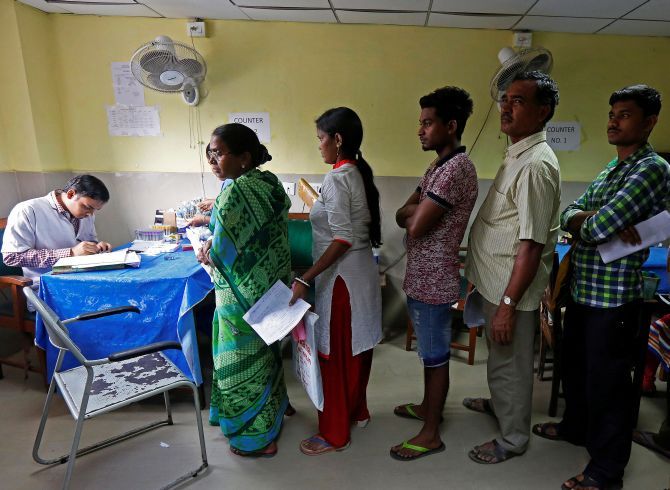 Patients queue up to meet the doctor at a hospital in India. Photograph: Rupak De Chowdhuri/Reuters