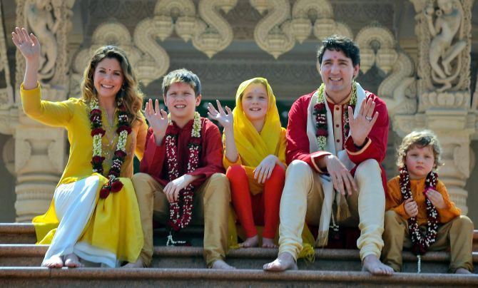 Canadian PM and his family visited the Akshardham Temple in Gandhinagar