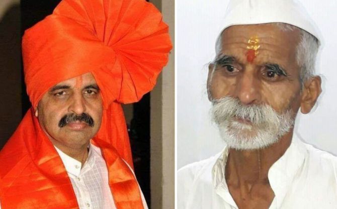Milind Ekbote, left, and Sambhaji Bhide have been accused of instigating the violence in Maharashtra over the bicentenary celebration of the Bhima-Koregaon battle fought 200 years ago.