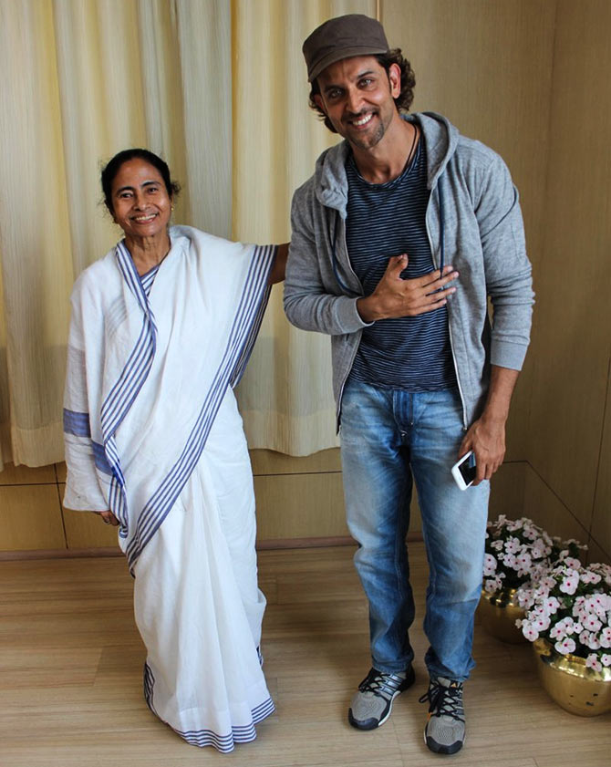 Mamata Banerjee with Hrithik Roshan