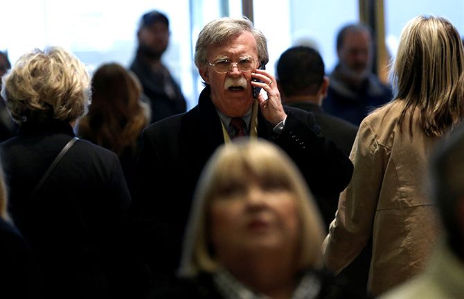 John Bolton arrives for a meeting with then US President-elect Donald J Trump at Trump Tower in New York, December 2, 2016. Photograph: Mike Segar/Reuters