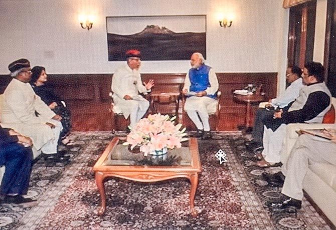 AMU delegation led by Lt Gen Shah with Prime Minister Narendra Modi