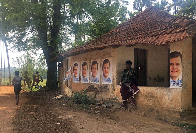 Rahul Gandhi's posters in a village in Wayanad