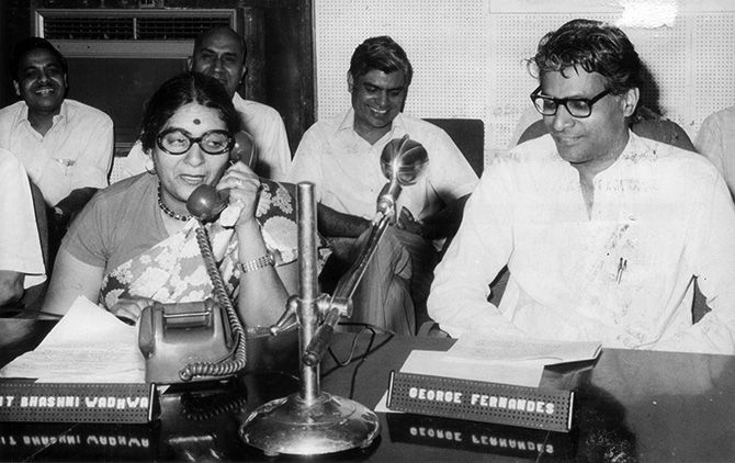 George Fernandes as a Union minister in the Janata Party government, 1977