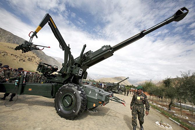 The Bofors 155mm howitzers, the focus of a kickback scandal targeting former prime minister Rajiv Gandhi in the late 1980s and which subsequently acquitted itself remarkably in the Kargil war. 
